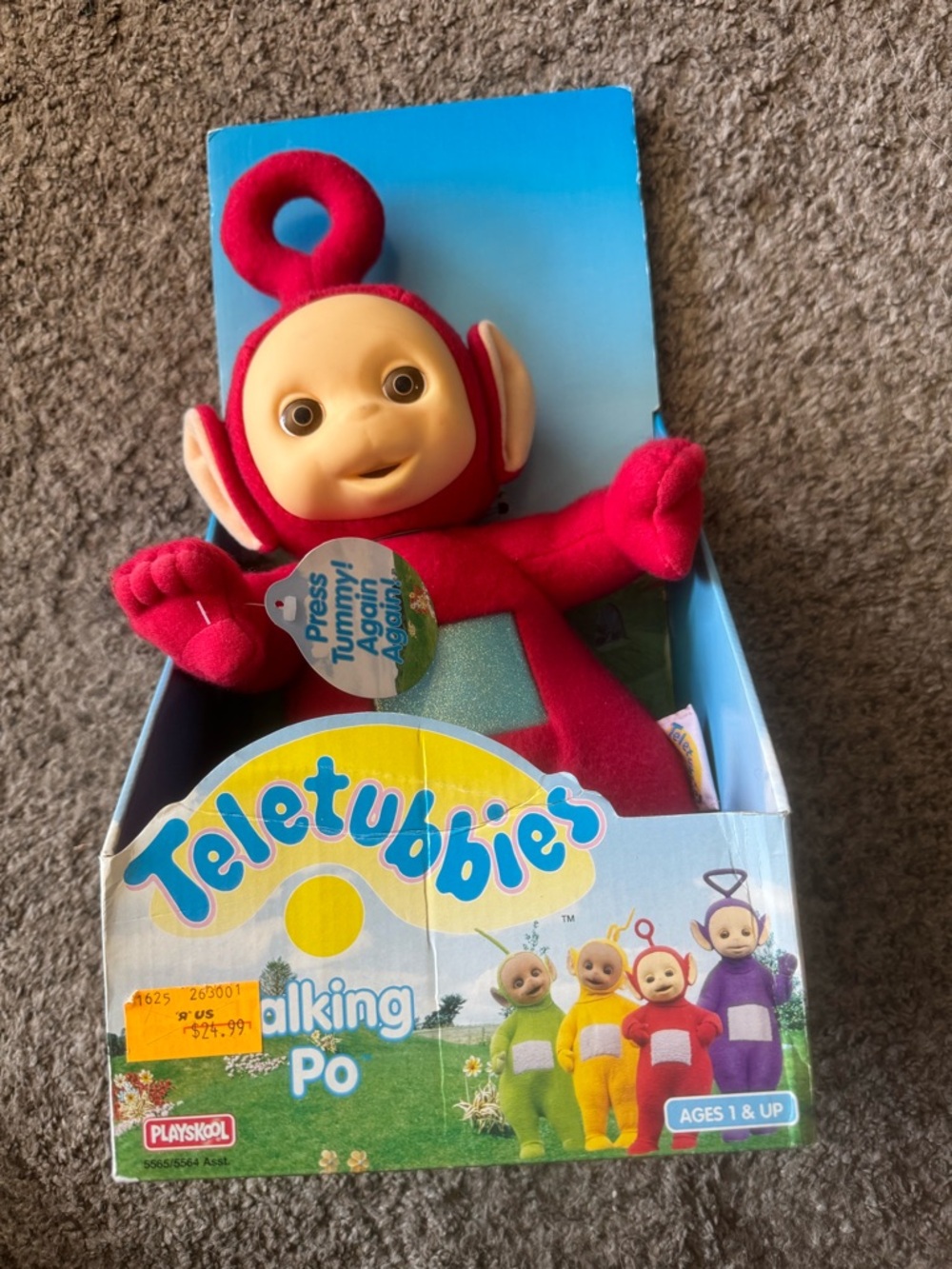 RARE NIB 1998 Playskool Teletubbies Talking Po Plush "Bad Words" discontinued